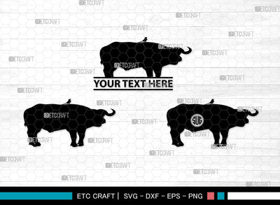 Buffalo Monogram, Buffalo Silhouette, Buffalo SVG, Bull Rider Svg, Bison Svg, Animal Svg, SB00231 SVG ETC Craft 