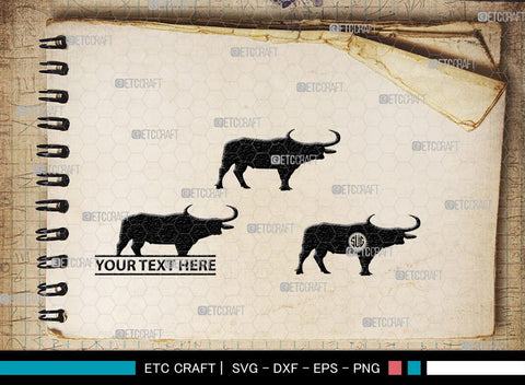 Buffalo Monogram, Buffalo Silhouette, Buffalo SVG, Bull Rider Svg, Bison Svg, Animal Svg, SB00231 SVG ETC Craft 