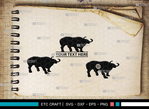 Buffalo Monogram, Buffalo Silhouette, Buffalo SVG, Bull Rider Svg, Bison Svg, Animal Svg, SB00231 SVG ETC Craft 
