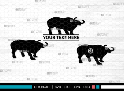 Buffalo Monogram, Buffalo Silhouette, Buffalo SVG, Bull Rider Svg, Bison Svg, Animal Svg, SB00231 SVG ETC Craft 