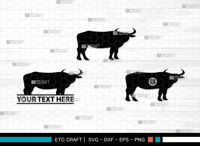 Buffalo Monogram, Buffalo Silhouette, Buffalo SVG, Bull Rider Svg, Bison Svg, Animal Svg, SB00231 SVG ETC Craft 