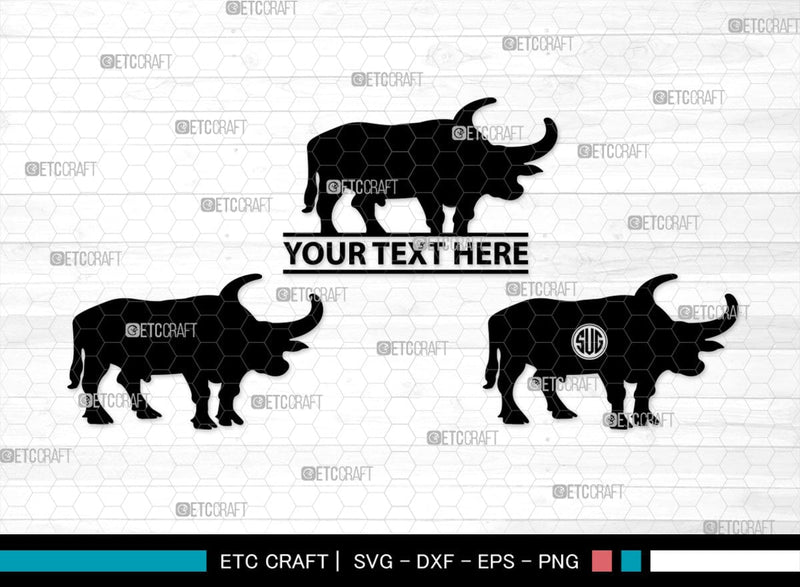 Buffalo Monogram, Buffalo Silhouette, Buffalo SVG, Bull Rider Svg, Bison Svg, Animal Svg, SB00231 SVG ETC Craft 
