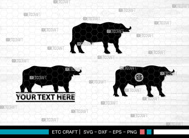 Buffalo Monogram, Buffalo Silhouette, Buffalo SVG, Bull Rider Svg, Bison Svg, Animal Svg, SB00231 SVG ETC Craft 