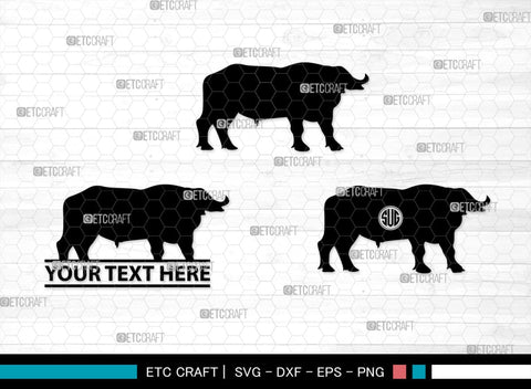 Buffalo Monogram, Buffalo Silhouette, Buffalo SVG, Bull Rider Svg, Bison Svg, Animal Svg, SB00231 SVG ETC Craft 