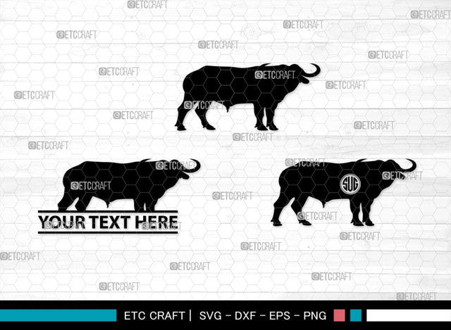 Buffalo Monogram, Buffalo Silhouette, Buffalo SVG, Bull Rider Svg, Bison Svg, Animal Svg, SB00231 SVG ETC Craft 