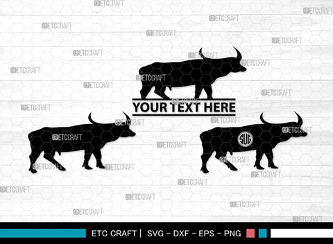 Buffalo Monogram, Buffalo Silhouette, Buffalo SVG, Bull Rider Svg, Bison Svg, Animal Svg, SB00231 SVG ETC Craft 