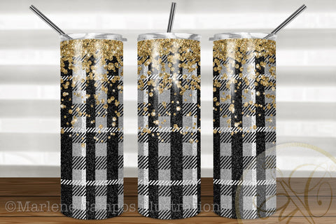 Buffalo Plaid 20oz Skinny Tumbler Sublimation / Gray Plaid/ Christmas Plaid Sublimation Marlene Campos 