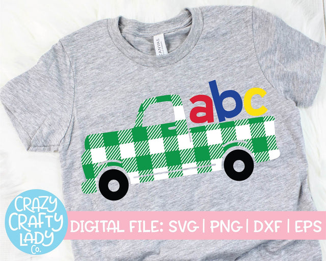 Buffalo Plaid ABC Truck | Back to School SVG Cut File SVG Crazy Crafty Lady Co. 