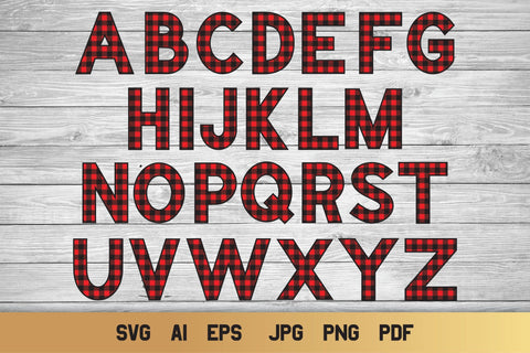 Buffalo Plaid Alphabet SVG, 26 Plaid Letters SVG, Alphabet Initials. SVG Elinorka 