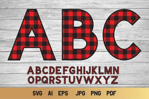 Buffalo Plaid Alphabet SVG, 26 Plaid Letters SVG, Alphabet Initials. SVG Elinorka 