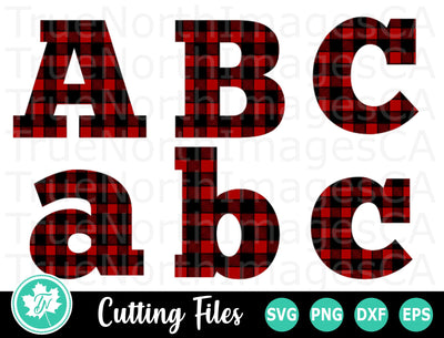 Buffalo Plaid Alphabet SVG SVG TrueNorthImagesCA 