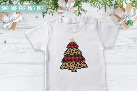 Buffalo plaid and leopard christmas tree SVG | Christmas SVG SVG Irina Ostapenko 