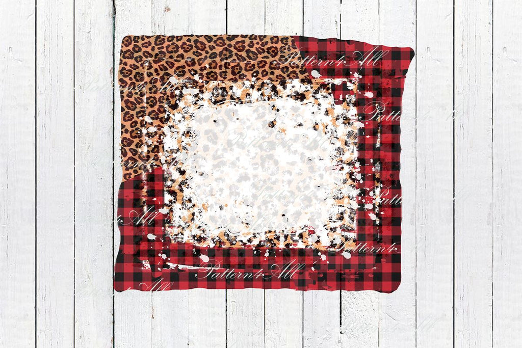 Buffalo Plaid and Leopard Frame,Bleach background,Check splashes ...