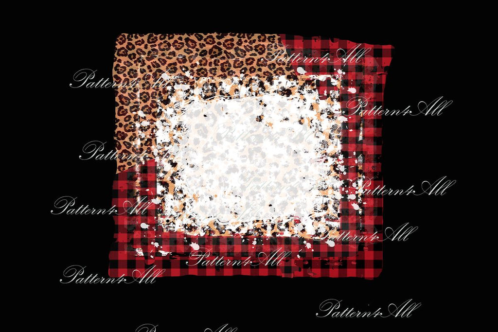 Buffalo Plaid and Leopard Frame,Bleach background,Check splashes ...