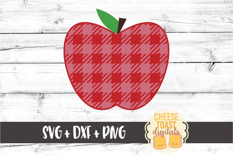 Buffalo Plaid Apple - School Teacher SVG PNG DXF Cut Files SVG Cheese Toast Digitals 