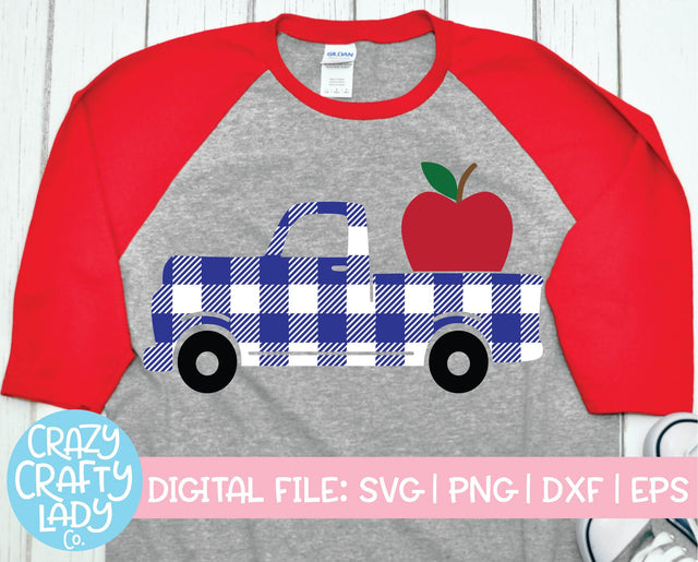 Buffalo Plaid Apple Truck | Back to School SVG Cut File SVG Crazy Crafty Lady Co. 