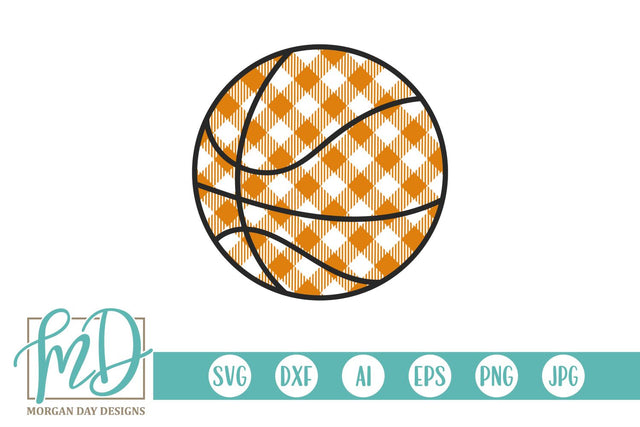 Buffalo Plaid Basketball SVG Morgan Day Designs 