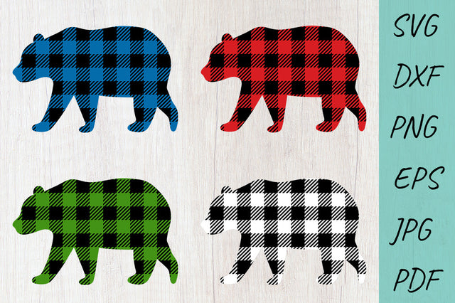 Buffalo Plaid Bear Svg, Christmas Bear Svg, Christmas Svg SVG Irina Ostapenko 