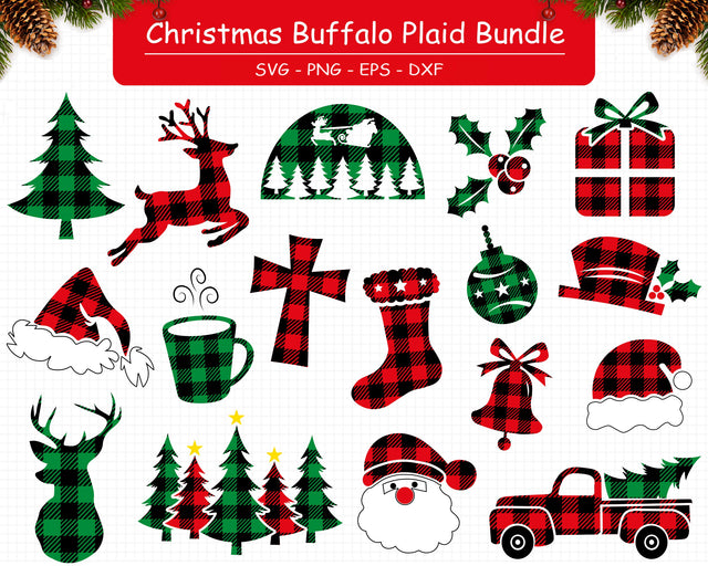 Buffalo Plaid Bundle Svg, Christmas Bundle Svg, Christmas Buffalo Plaid Svg SVG SvgMonkeys 