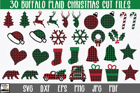 Buffalo Plaid Christmas Bundle - 30 Christmas SVG Files SVG Old Market 