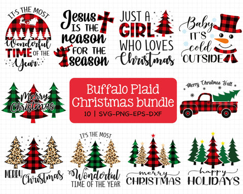 Buffalo Plaid Christmas Bundle Svg, Christmas Bundle Svg, Buffalo Plaid Svg SVG SvgMonkeys 