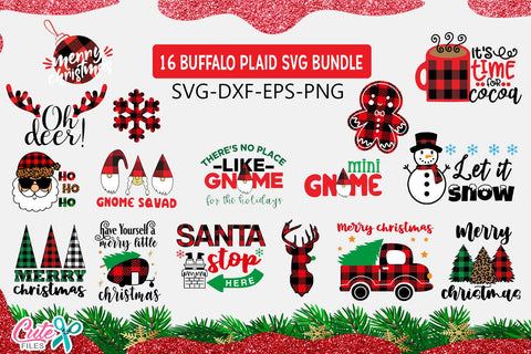 Buffalo plaid Christmas bundle | SVG cut files for crafters SVG Cute files 