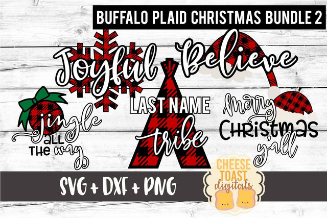 Buffalo Plaid Christmas Bundle Vol 2 - Christmas SVG Files SVG Cheese Toast Digitals