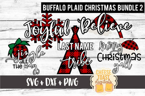 Buffalo Plaid Christmas Bundle Vol 2 - Christmas SVG Files SVG Cheese Toast Digitals 