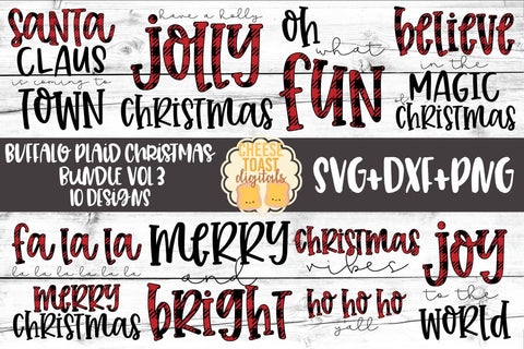 Buffalo Plaid Christmas Bundle Vol 3 - Holiday SVG PNG DXF Cut Files SVG Cheese Toast Digitals 