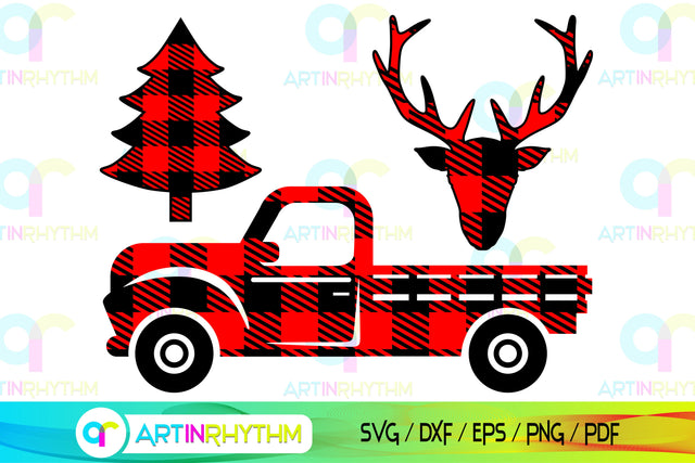 Buffalo plaid Christmas ornaments SVG Artinrhythm shop 