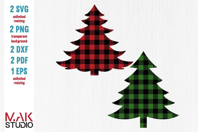 Buffalo plaid christmas svg, Buffalo plaid tree svg, Checkered plaid svg, Christmas tree svg, Merry christmas svg SVG MAKStudion 