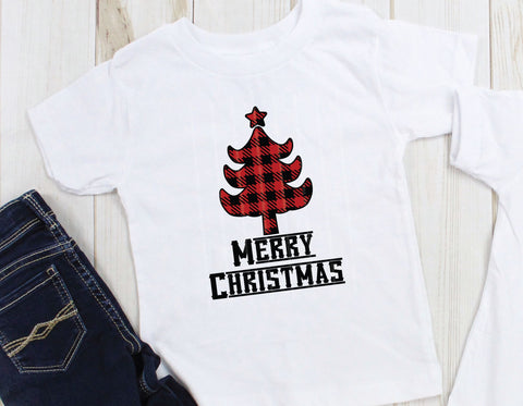 Buffalo Plaid Christmas Tree - Merry Christmas - SVG, PNG, DXF, EPS SVG Elsie Loves Design 