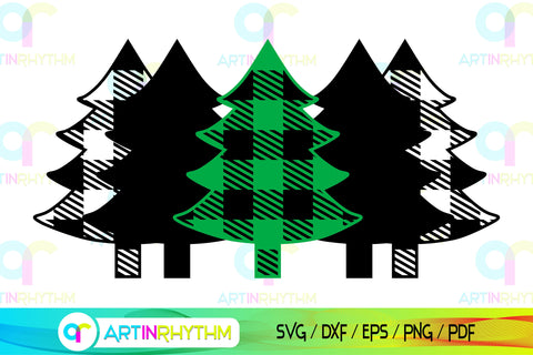 Buffalo plaid christmas tree SVG Artinrhythm shop 