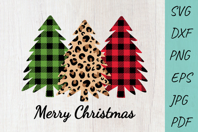 Buffalo Plaid Christmas tree SVG, Leopard christmas tree SVG SVG Irina Ostapenko 