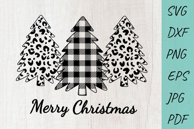 Buffalo Plaid Christmas tree SVG, Leopard christmas tree SVG SVG Irina Ostapenko 