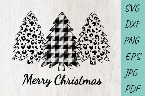 Buffalo Plaid Christmas tree SVG, Leopard christmas tree SVG SVG Irina Ostapenko 
