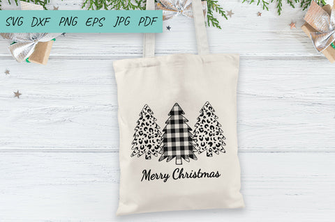 Buffalo Plaid Christmas tree SVG, Leopard christmas tree SVG SVG Irina Ostapenko 