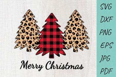 Buffalo Plaid Christmas tree SVG, Leopard christmas tree SVG SVG Irina Ostapenko 