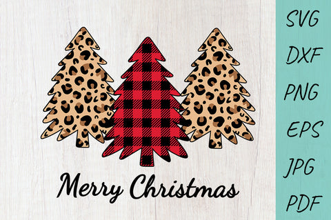 Buffalo Plaid Christmas tree SVG, Leopard christmas tree SVG SVG Irina Ostapenko 