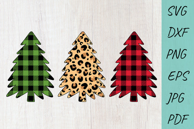 Buffalo Plaid Christmas tree SVG, Leopard christmas tree SVG SVG Irina Ostapenko 