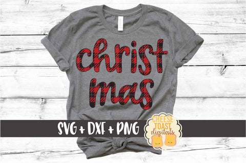 Buffalo Plaid Christmas Words Bundle - Holiday SVG PNG DXF Cut Files SVG Cheese Toast Digitals 