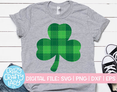 Buffalo Plaid Clover SVG Crazy Crafty Lady Co. 