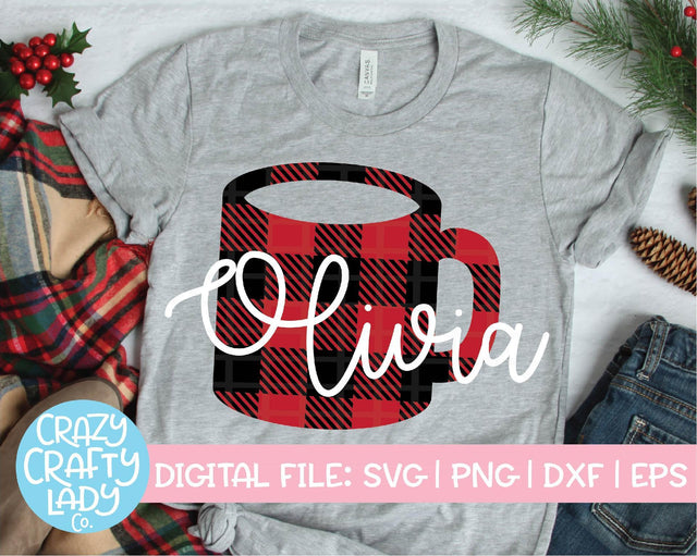 Buffalo Plaid Coffee Mug | Christmas SVG Cut File SVG Crazy Crafty Lady Co. 