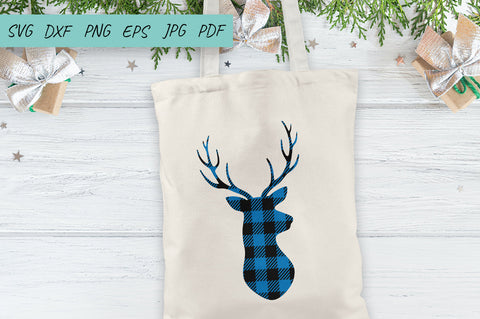 Buffalo Plaid Deer Head | Plaid Deer SVG | Antlers Buck SVG Irina Ostapenko 
