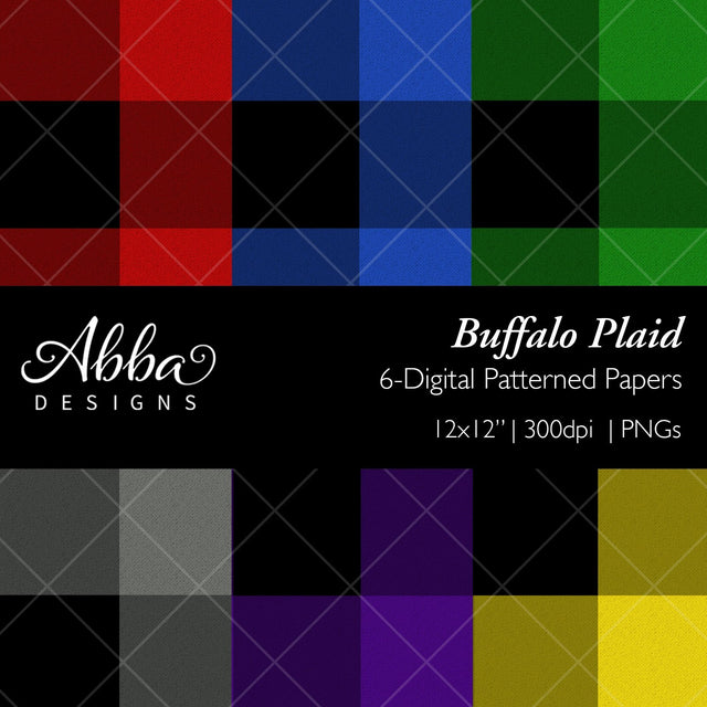 Buffalo Plaid Digital Patterns Abba Designs 