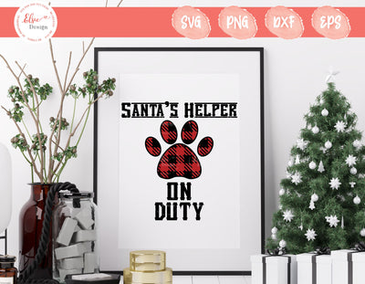 Buffalo Plaid Dog Paw - SVG, PNG, DXF, EPS SVG Elsie Loves Design 