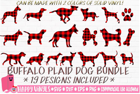 Buffalo Plaid Dogs Bundle SVG Happy Vinyls 