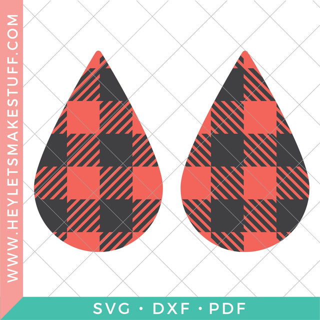 Buffalo Plaid Earrings SVG Hey Let's Make Stuff 