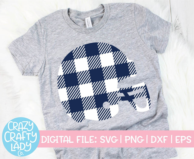 Buffalo Plaid Football Helmet | Sports SVG Cut File SVG Crazy Crafty Lady Co. 