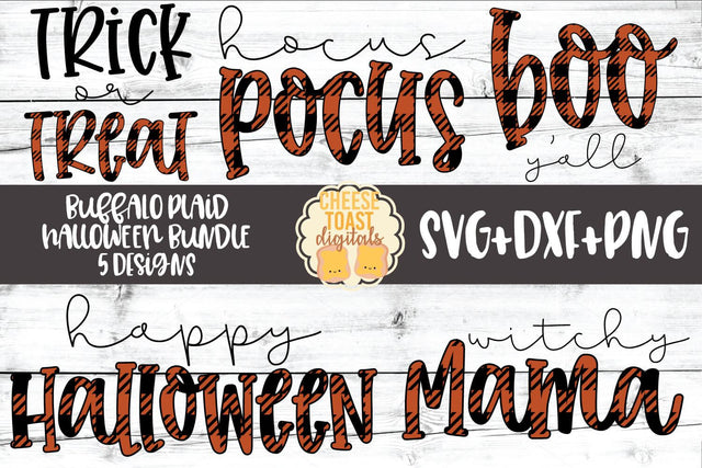 Buffalo Plaid Halloween Bundle - Fall SVG PNG DXF Cut Files SVG Cheese Toast Digitals
